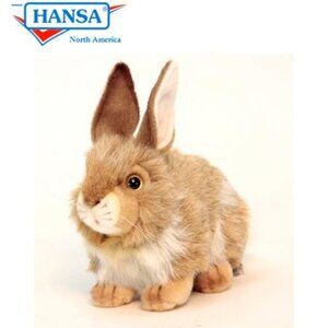 Hansa Handcrafted Rabbit (Brown Mix) Stuffed Animal Brand New w/ Tag # 2786